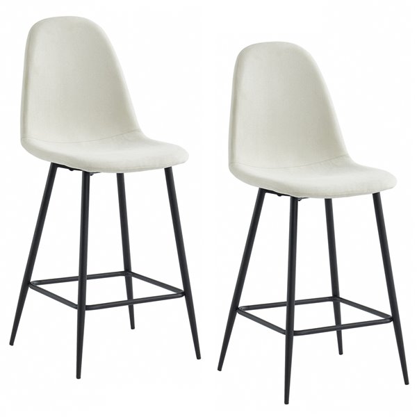 WHI Onio Contemporary Counter Stool - Gray and Black Legs - Set of 2