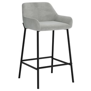 !nspire Baily Modern Upholstered Counter Stool - Gray - 26-in - Set of 2