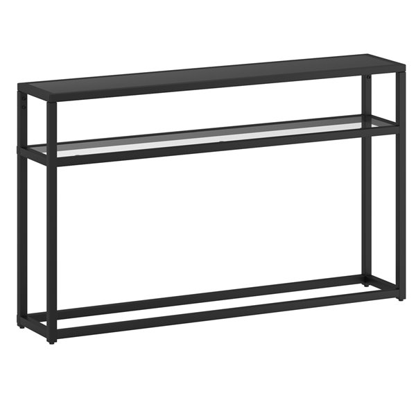 Nspire Contemporary 2 Tier Glass And, Glass Console Table With Shelf Uk