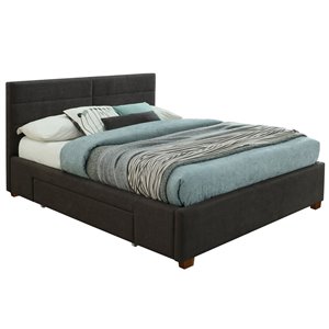 !nspire Upholstered Platform Bed with Storage - Charcoal - King