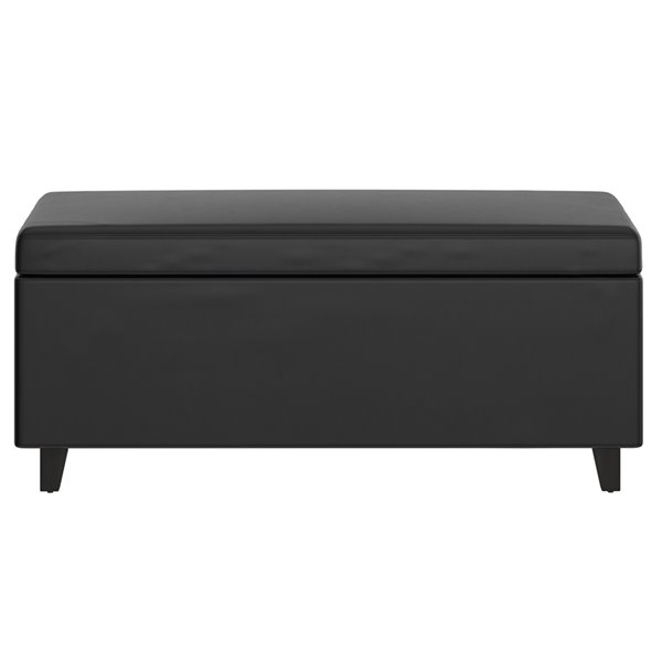Whi Lift Top Faux Leather Tail, Black Leather Ottoman Coffee Table With Storage