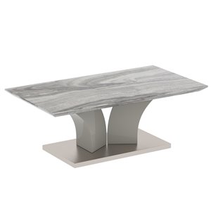 !nspire Faux Marble Contemporary Coffee Table - 42.25-in x 23.75-in x 15.75-in