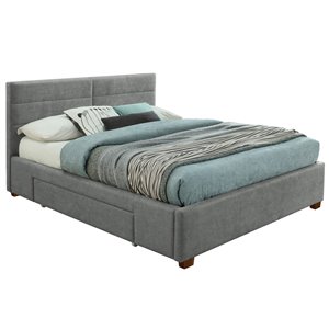 !nspire Upholstered Platform Bed with Storage - Light gray - Queen