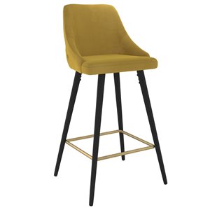Tabouret de comptoir moderne !nspire Roxanne II, jaune moutarde, 26 po, ens. de 2