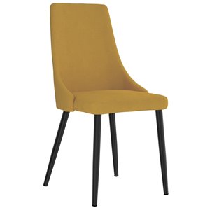 Chaises d'appoint WHI Venice rembourrées de mi-siècle, jaune moutarde, ens. de 2