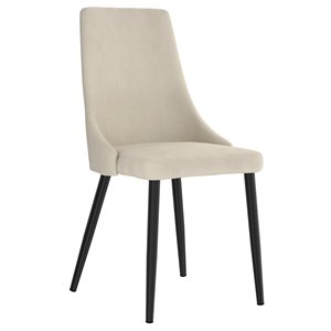 Chaises d'appoint WHI Venice rembourrées de mi-siècle, beige, ens. de 2
