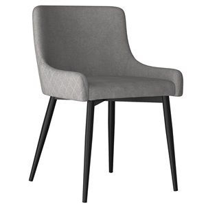 Chaises d'appoint !nspire Bianca rembourrées de mi-siècle, gris et noir, ens. de 2