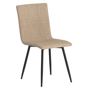 Chaises d'appoint WHI Nora rembourrées contemporaines, beiges, ens. de 4