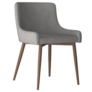 Chaises d'appoint !nspire Bianca rembourrées de mi-siècle, gris et noyer, ens. de 2