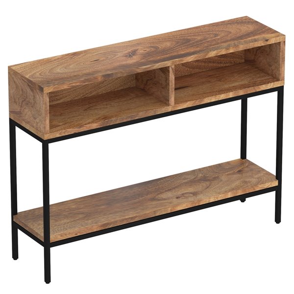 Nspire Solid Wood And Metal Console, Wood And Metal Console Table With Storage
