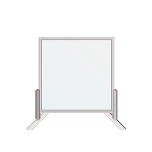 Écran de protection sanitaire Dusco pare-toux en verre, autoportant, 30 po x 30 po