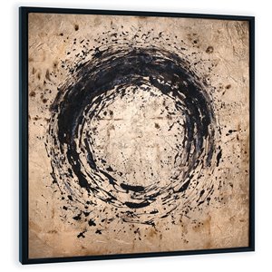 Toile décorative murale Splatter Gild Design House, or et cercles noirs, 48 po x 48 po