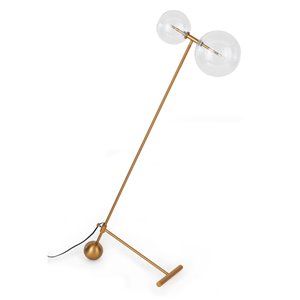 Lampe sur pied Alvar Gild Design House, or et verre clair, 51 po