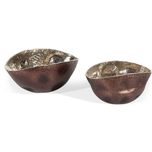 Gild Design House Athena Bowls - Bronze and Silver - Set of 2
