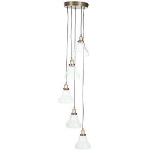 Lustre suspendu Rupert Spiral Gild Design House, 5 lumières, bronze et verre