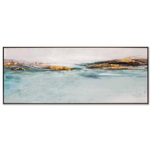 Gild Design House Morning Rise Wall Art - Abstract - Blue and Black - 73-in x 29-in