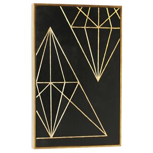 Gild Design House Structure I Wall Art - Gold Diamonds and Black - 28-in x 38-in