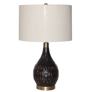 Lampe de table Gild Design House Danar, bronze et blanche, 24 po
