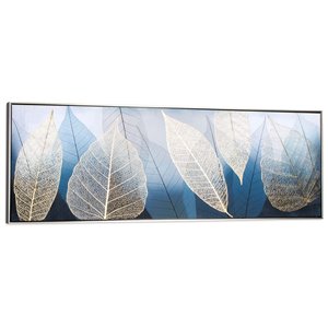 Gild Design House Golden Foliage Wall Art - Blue and Black Frame - 21-in x 61-in
