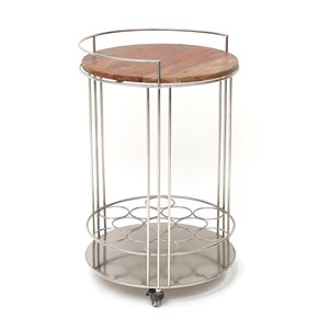 Chariot pour le bar ou la cuisine Maddox Gild Design House, marron et argent,