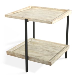 Table d'appoint Taylor Gild Design House, noir et blanc délavé