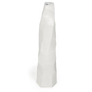 Vase de sol en céramique blanc Klas Gild Design House, grand, 47 po