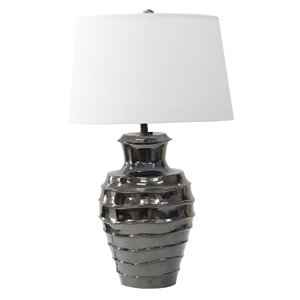 Lampe de table Gild Design House Omega, abat-jour blanc, 26 po