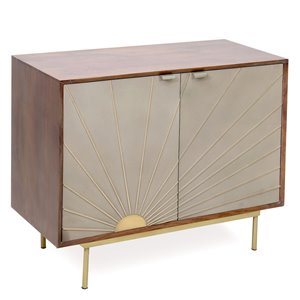 Buffet Sienna Gild Design House en bois massif et aspect béton, 30 po x 36 po