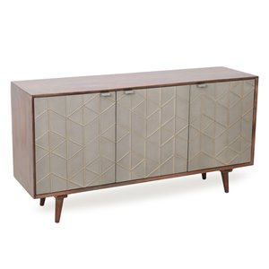 Buffet Mackenzie Gild Design House, bois massif et aspect béton, 57 po
