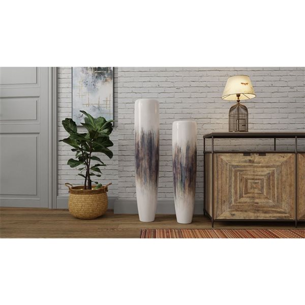 Vase de plancher en céramique blanc Rayne Gild Design House, petit, 39