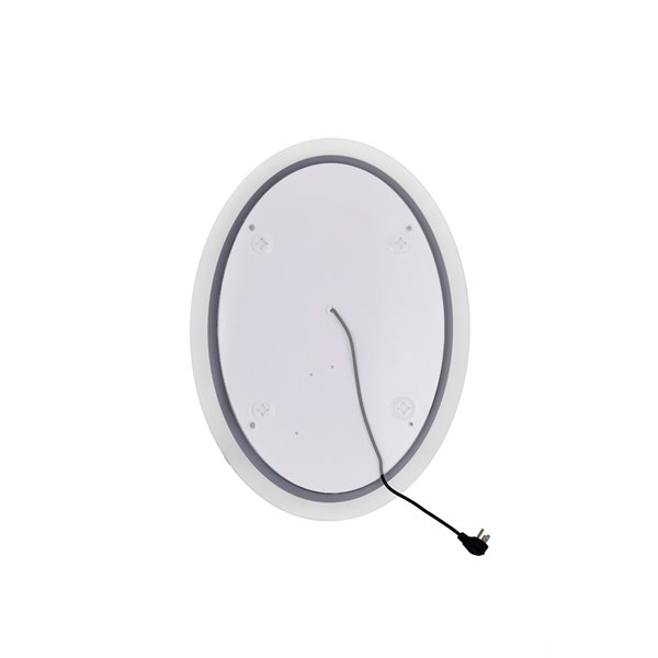 CWI Lighting Agostino Oval Mirror with LED Light - 22-in x 30-in - Matte White