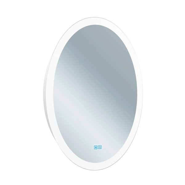 CWI Lighting Agostino Oval Mirror with LED Light - 22-in x 30-in - Matte White