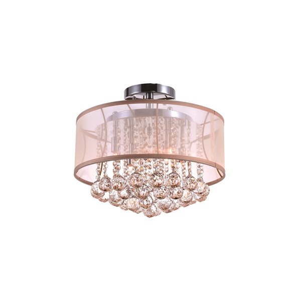 CWI Lighting Radiant Flush-Mount Light - 6-Light - Chrome/Blush