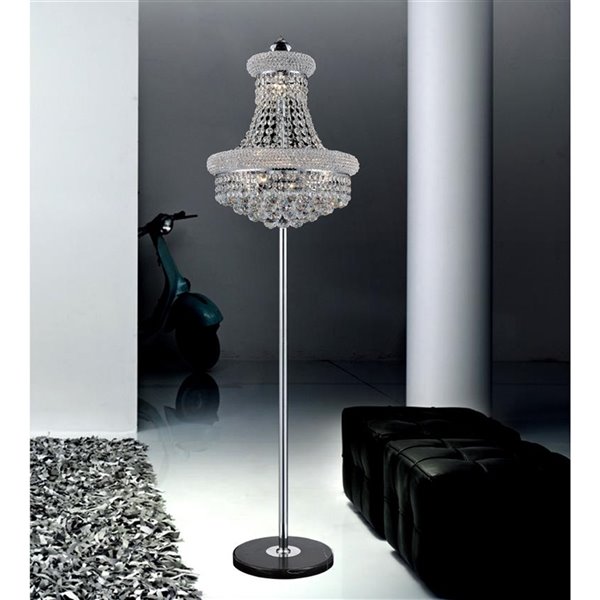 CWI Lighting Empire 8-Light Floor Lamp with Chrome Finish