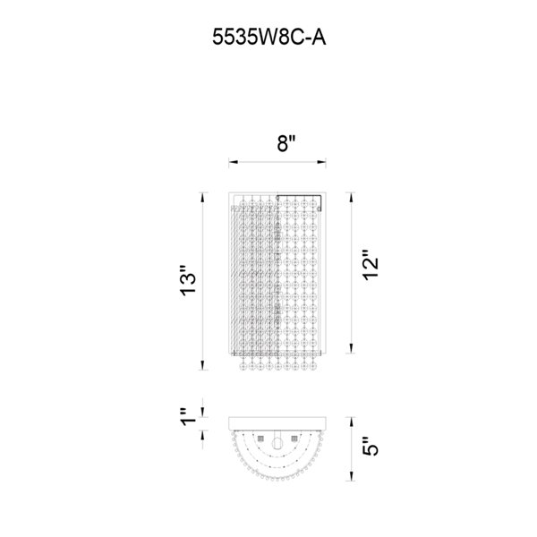 CWI Lighting Claire 2-Light Wall Sconce with Chrome Finish