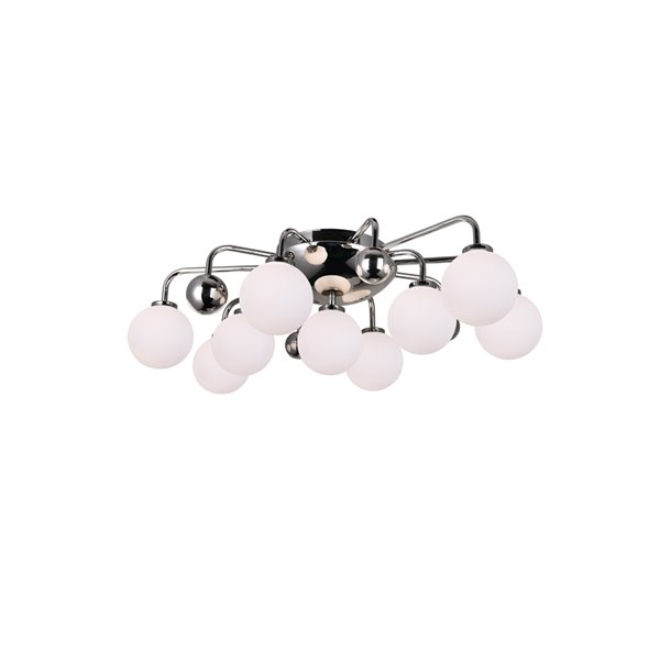 CWI Lighting Element 9-Light Flush-Mount Light with Polished Nickel Finish