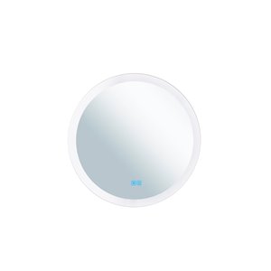 CWI Lighting Armanno Round Mirror with LED Light - 24-in x 24-in - Matte White