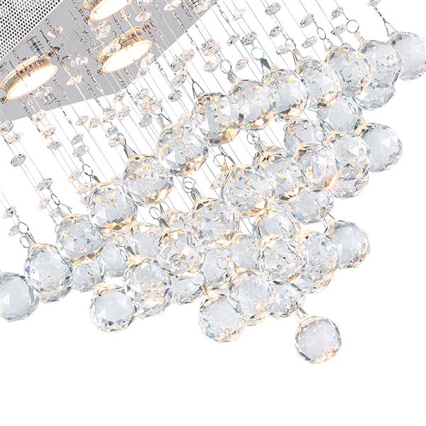 CWI Lighting Square 4-Light Flush-Mount Light with Chrome Finish