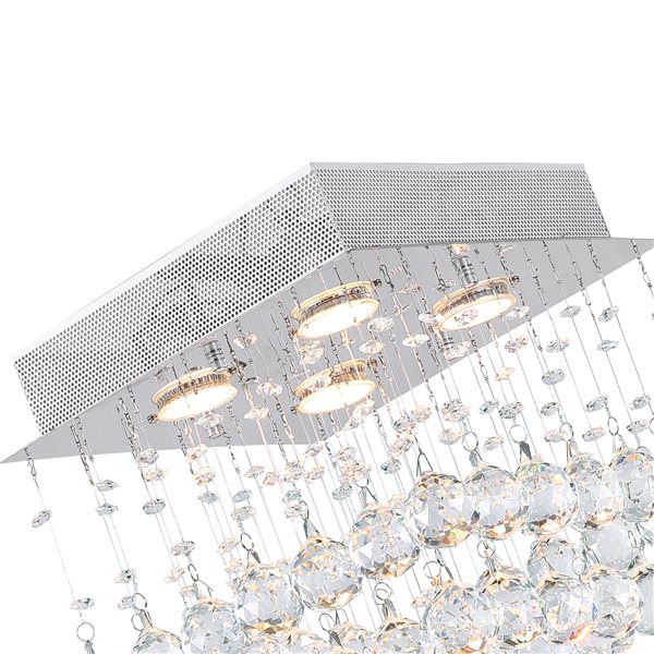 CWI Lighting Square 4-Light Flush-Mount Light with Chrome Finish