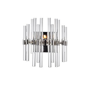 CWI Lighting Miroir 2-Light Wall-Light with Polished Nickel Finish