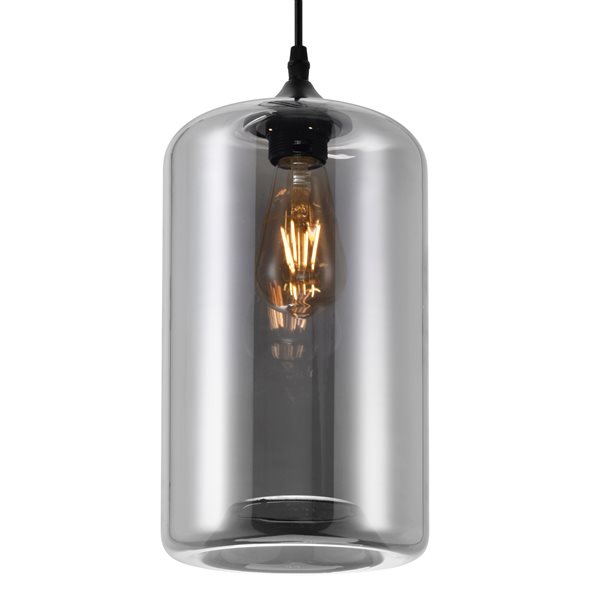 CWI Lighting Glass Mini Pendant Light - 1-Light - 7-in - Smoke Glass