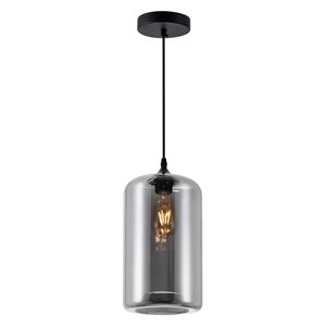 CWI Lighting Glass Mini Pendant Light - 1-Light - 7-in - Smoke Glass