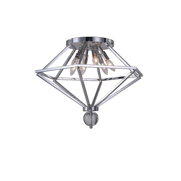 CWI Lighting Calista 6-Light Flush-Mount Light with Chrome Finish