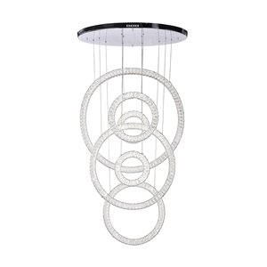 CWI Lighting Celina LED Chandelier with Chrome Finish - 50-in x 58-in