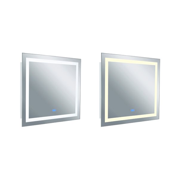 CWI Lighting Abril Rectangular Mirror with LED Light - 40-in x 36-in - Matte White