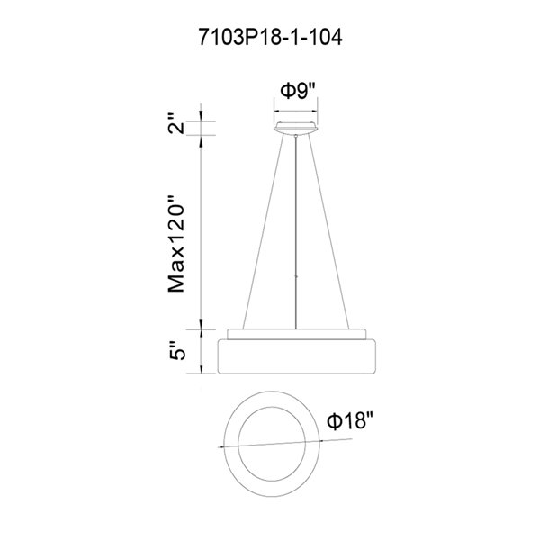 CWI Lighting Arenal Pendant Light - LED - 18-in - White