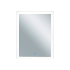 CWI Lighting Abigail Rectangular Mirror with LED Light - 30-in x 36-in - Matte White