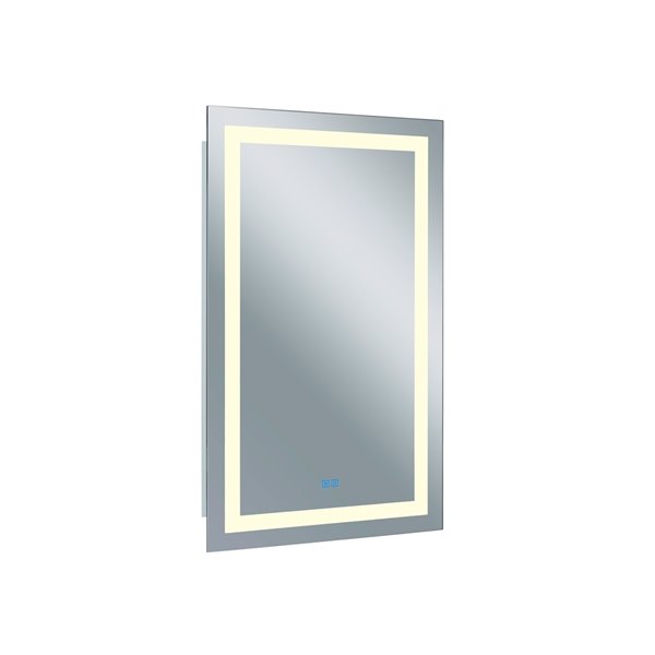 CWI Lighting Abril Rectangular Mirror with LED Light - 30-in x 49-in - Matte White