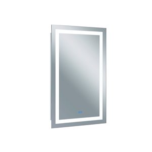 CWI Lighting Abril Rectangular Mirror with LED Light - 30-in x 49-in - Matte White