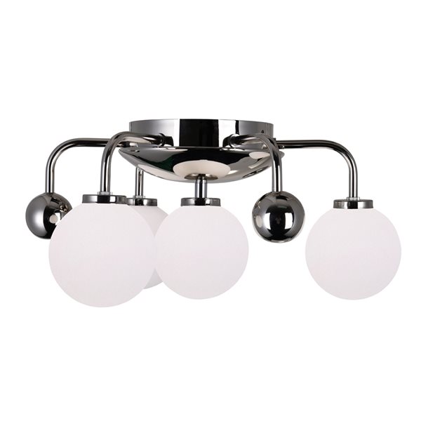 CWI Lighting Element 4-Light Flush-Mount Light with Polished Nickel Finish